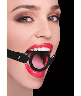 Silicone Ring Gag - With Leather Straps 