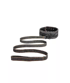 Denim Collar - With Leash - Roughened Denim Style 