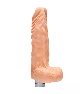 Realistic Vibrating Dildo With Balls - 10 Inch