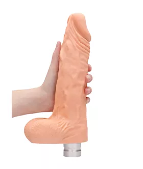Realistic Vibrating Dildo With Balls - 10 Inch