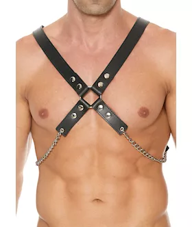 Men's Leather And Chain Harness