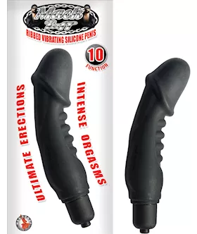 MACK TUFF RIBBED VIBRATING SILICONE PENIS