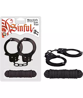 Sinful Metal Cuffs  Love Rope
