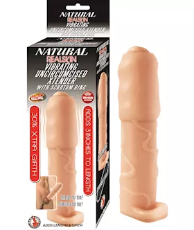 Nass Toys Uncut Vibrating Penis Extender with Scrotum Ring  63 Inch