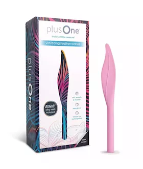 Plusone Vibrating Feather Tickler With Silky Blindfold Sash