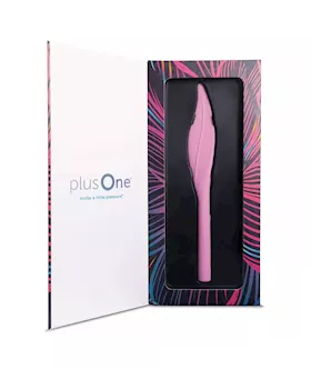 Plusone Vibrating Feather Tickler With Silky Blindfold Sash
