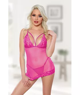 Allure Blush Me Babydoll and Gstring Set