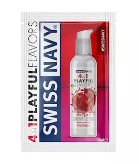Swiss Navy 4in1 Playful Flavours Lubricant  Wild Cherry  Sampler  5ml