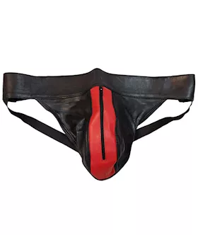 Rouge Leather Zip Jocks
