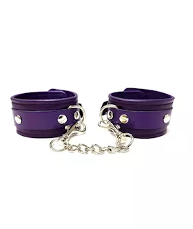 Rouge Plain Leather Ankle Cuffs