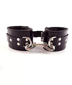 Rouge Leather Faux Fur Wrist Cuffs