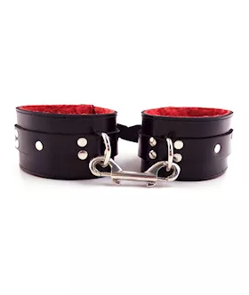 Rouge Leather Faux Fur Ankle Cuffs