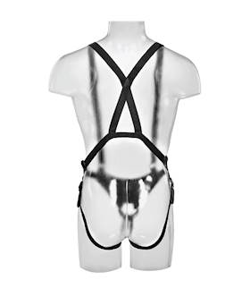 King Cock 11 Inch Two Cocks One Hole Hollow Strap On Suspender System