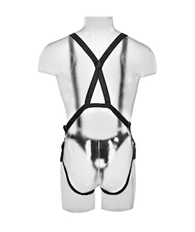 King Cock 11 Inch Two Cocks One Hole Hollow Strap On Suspender System