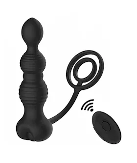 Obsidian Dual Rings Beads Vibrator