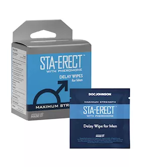 Doc Johnson StaErect Delay Ginseng Wipes  10 Pack