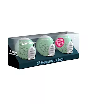 Satisfyer Masturbator Eggs  Set of 3  Riffle