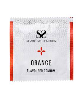 Share Satisfaction Orange Flavoured Condom - Single