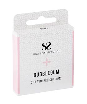 Share Satisfaction Bubblegum Flavoured Condom - 3 Pack