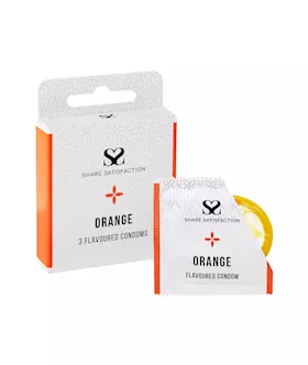 Share Satisfaction Orange Flavoured Condom - 3 Pack