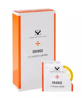 Share Satisfaction Orange Flavoured Condom - 12 Pack