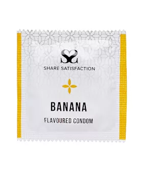 Share Satisfaction Banana Flavoured Condoms - 12 Pack