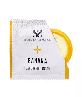 Share Satisfaction Banana Flavoured Condoms - 12 Pack