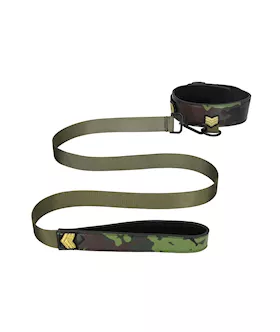 Collar With Leash  Army Theme