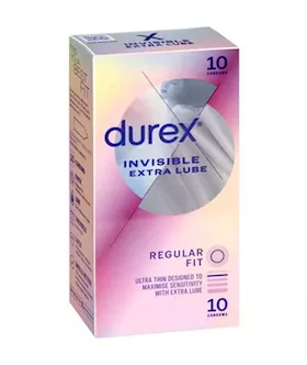 Durex Invisible Extra Lube Condoms 10 Pack