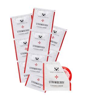 Share Satisfaction Strawberry Flavoured Condoms - 100 Bulk Pack