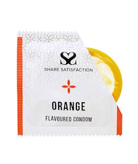 Share Satisfaction Orange Flavoured Condoms - 100 Bulk Pack