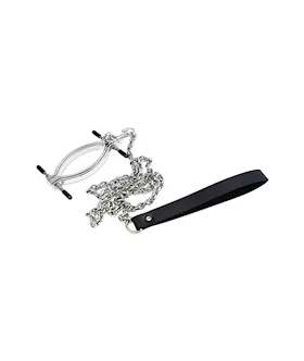 Adjustable Labia And Clit Clamp With Leash Chain 