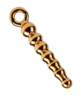 Lucent Golden Glass Anal Beads