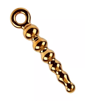 Lucent Golden Glass Curved Anal Beads