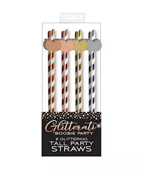 Glitterati Boobie Tall Party Straws