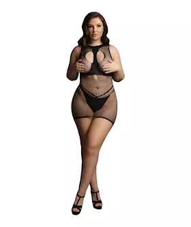 Duo Net Open Cup Mini Dress