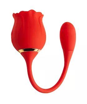 Floral Rose Vibrator With Love Egg Tail