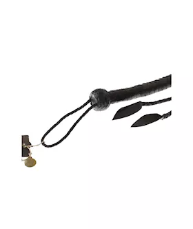 Bound X Woven Leather Double Leaf Whip