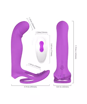 Amore Brush Remote Controlled Dual Penetration Cock Ring