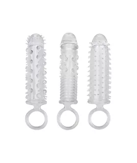 3 Piece Textured Penis Extension Set