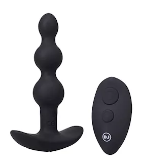 APlay BEADED Rechargeable Silicone Anal Plug with Remote