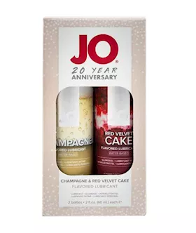 JO 20TH Anniversary Gift Set  Champagne 60ml and Red Velvet Cake 60ml Lubricant