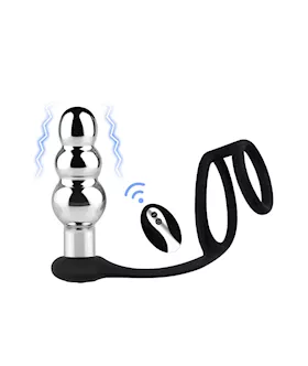 Kinki Vibrating Butt Plug with Cock and Ball Rings