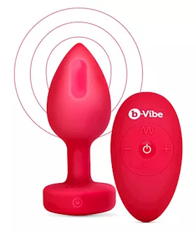 bVibe Remote Control Vibrating Jewelled Heart Plug ML