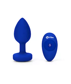 bVibe Vibrating Jewel Plug LXl Navy