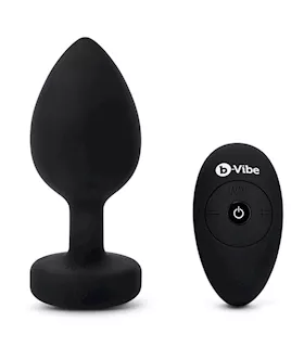 bVibe Vibrating Jewel Plug Xxl Black