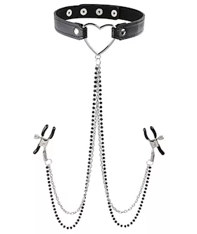 Sex and Mischief Amor Collar with Nipple Clamps
