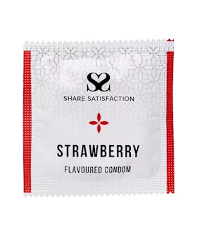 Share Satisfaction Strawberry Flavoured Condoms  500 Bulk Pack