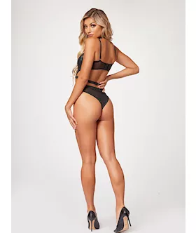 Midnight Love Vegan Leather Two Piece Teddy Set Stm-11524-black-m
