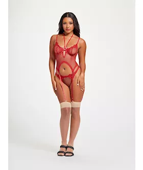 Nothing but Net Two Piece Camidoll Set STM11457PRedOS